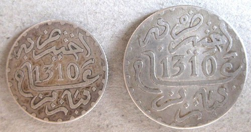 Maroc pièces de 1 2 - maroc, .