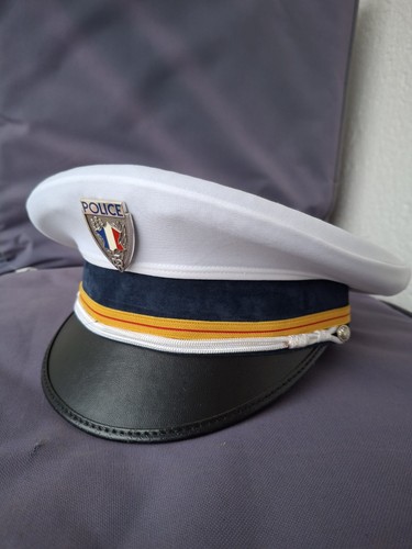 Casquette blanche police - blanche,