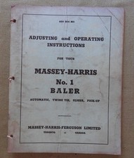 Manuel De Service Et D'Utilisation Du Presse À Foin MASSEY HARRIS No. 1 De 1953