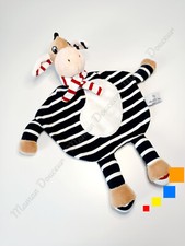 Doudou Plat Vache/Ane Beige Blanc Bleu Marine Rouge Marinière Echarpe Armor Lux