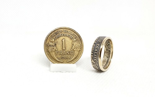 Bague pièce monnaie 1 - pièce, de