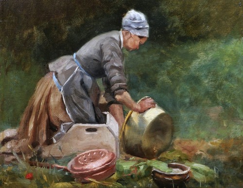 Tableau encadré paysanne