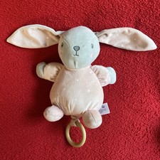 ?? Peluche Doudou Musical Lapin Gris Rose Étoiles Blanches KIABI NEUF