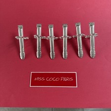 PINCES ASPERGES 6 INDIVIDUELLES METAL ARGENTÉ TRÈS BEL ETAT;