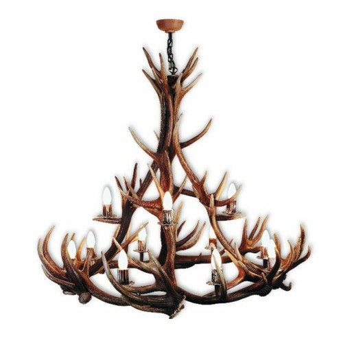 Lustre avec vrai bois - de, cerf