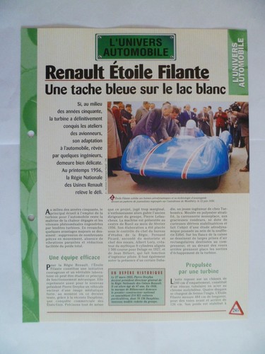 Carte fiche auto renault - ,
