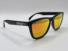 Oakley Frogskins First Gen Matte Black / Orange Iridium Japan Made Rare Vintage