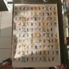 Lithographie- Tintin- Hergé- Jeu de carte 100x90 cm 
