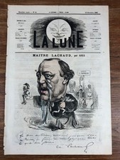 Journal Satirique LA LUNE Nr 42 (1866) Caricature MAITRE LACHAUD