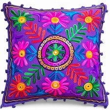 Housse de coussin brodée Boho