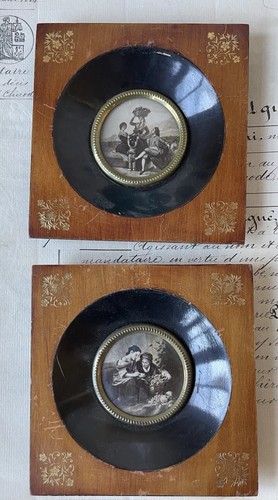 Paire tableau miniatures xix - paire,