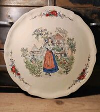 Plat À Tarte Ou De Service Faïence Sarreguemines Obernai Diamètre 34,5 Cm