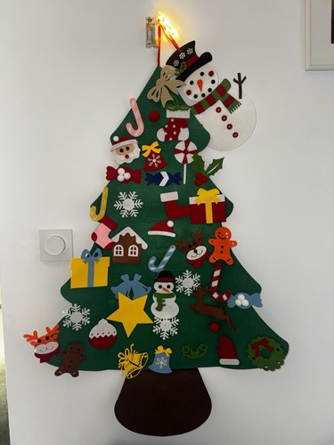 Sapin noël mural feutre - de,