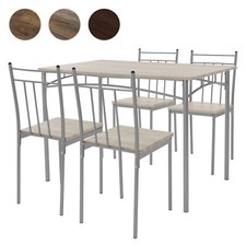 Table de salle à manger cuisine 110 cm avec 4 chaises ensemble 5 pièces au choix