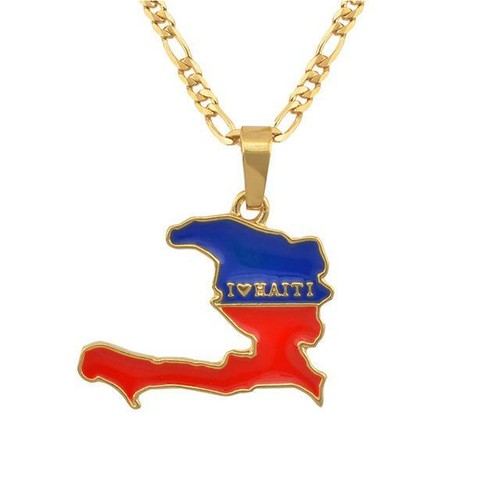Haiti map necklace - haiti,