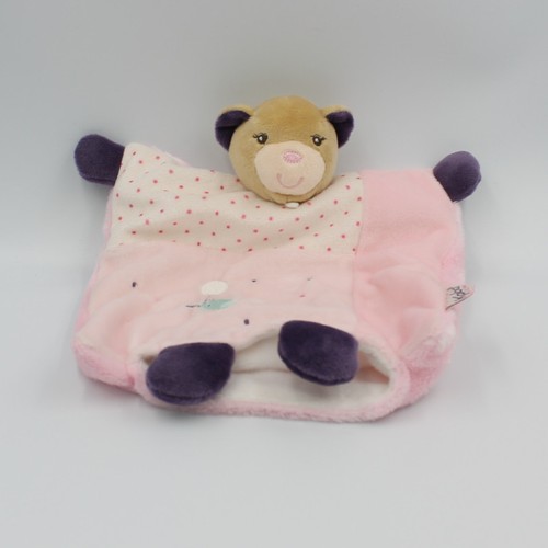 Doudou plat ours rose - , violet