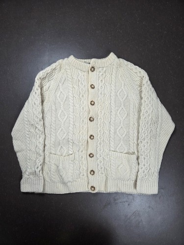 Cardigan vintage aran laine - cardigan,