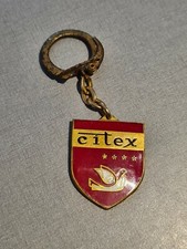 Porte clé vintage émaillée CITEX chaîne internationale textile 