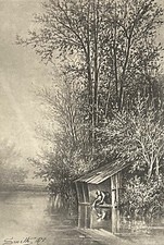 École de Barbizon Pantotypie Thiel ainé d'un fusain Smith (collection 7) 1877 