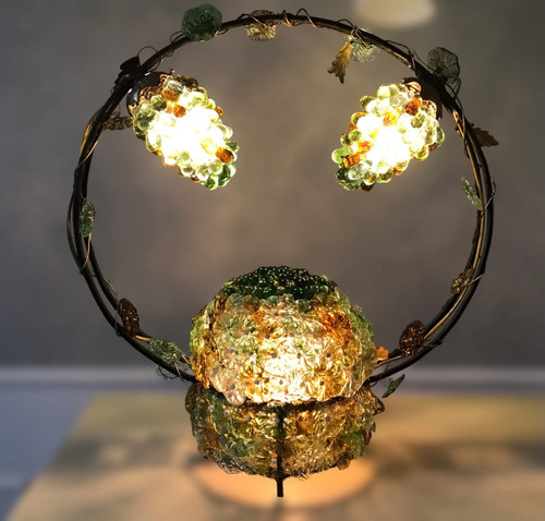 Très belle lampe panier - , fer