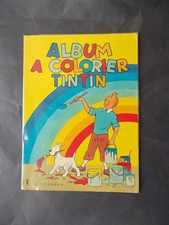 TINTIN Hergé rare album à colorier Casterman 1961 arc-en-ciel superbe collector