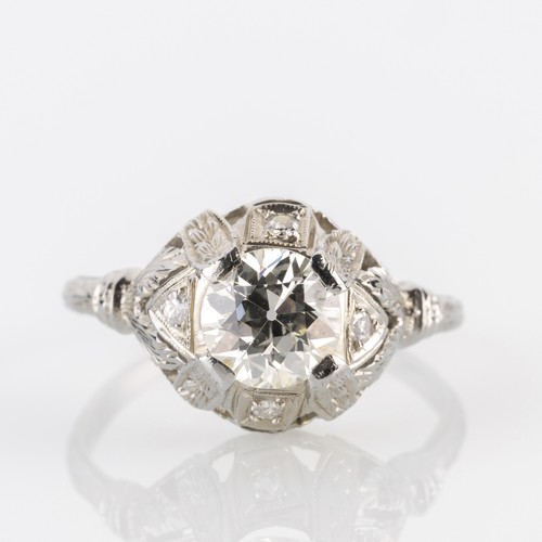 Art deco ring - (750, with