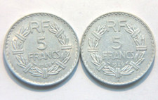 Lot 2 pièces:5 francs Lavrillier 1949 + 1949.B