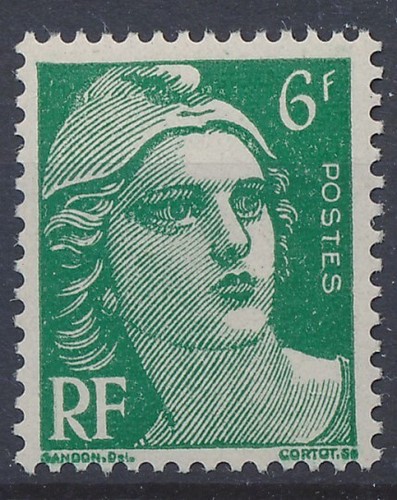 Timbre france 884 6f vert - france,