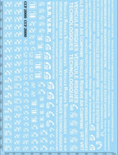 decalque decals decalcomanie divers inscription blanc pompiers 1/43 protection x