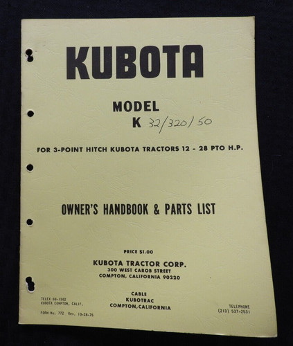 Kubota tracteur modèle k 32 - kubota,