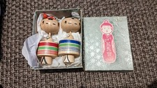 Japanese Doll - Kokeshi - Hand Made wood Doll - Vintage - Duo/Duet 