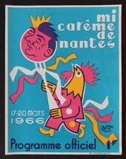 Programme banquet 1966 mi-carême NANTES illustrateur Henri BOUYER