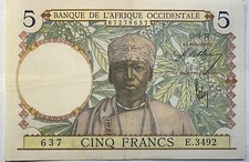 5 Francs AFRIQUE OCCIDENTALE FRANÇAISE 1937 SPL 637 E.3492 12/08/1937