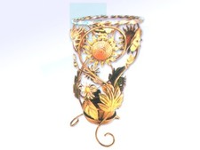 Porte-Ombrellas Ombrella En Fer Forgé Avec GIRASOLS Et Feuilles D'Entrée Maison