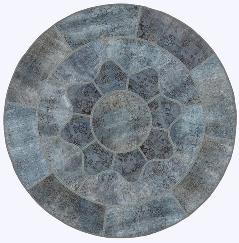 Tapis patchwork rond vintage - tapis,