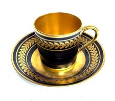 Tasse et sous-tasse en porcelaine -  Bernardaud et Cie - Limoges - France