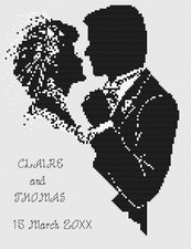 Point de Croix Mariage Échantillonneur Kit Ou Motif - Florashell - Silhouette