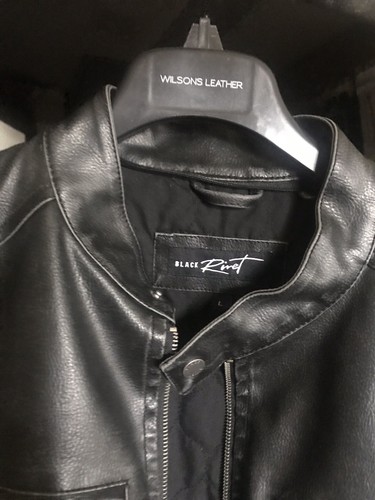 Black rivet faux - black,