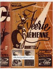 BELGIQUE BRACQUEGNIES PARTITION CIRQUE LES BRUNETTIS ZOO-CIRCUS BOUTEFEU 1950's