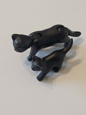 PLAYMOBIL ANIMAUX CHAT MAMAN PETIT NOIRE ZOO FORET SAVANE FERME PRAIRIE