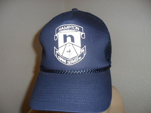 Vtg hampton crane service hat - crane,