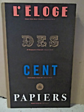 L'ÉLOGE DES CENT PAPIERS. Association VERBES. Hors commerce. Écrivain. Librairie