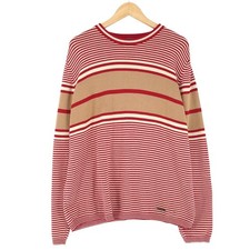 Pull Vintage JOOP! Pour Homme Rayé Rouge En Coton Taille 50