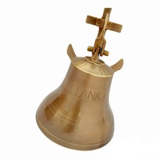 Ancienne cloche d'ancrage en laiton massif 6" - carillon de porte mural nauti...