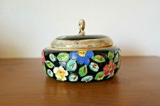 Boîte à couvercle en céramique émaillée signé PUGI vintage