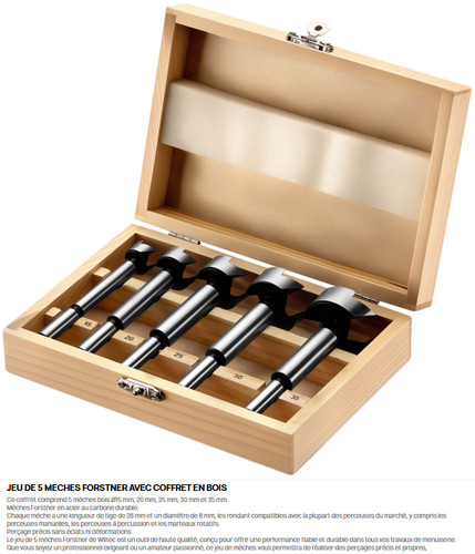 Jeu mèches forstner coffret - mèches,
