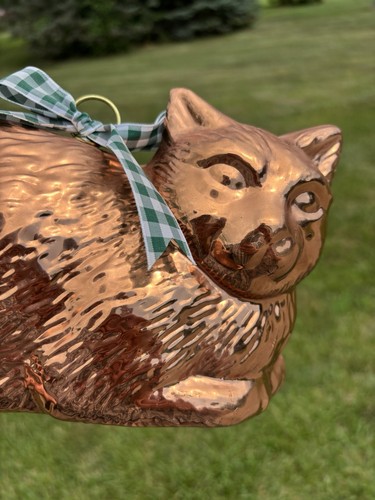 Vintage copper cat mold - cat,