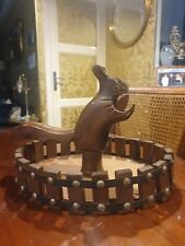 Ancien Casse Noix Noisette Fruit Sec Écureuil En Bois Art Deco