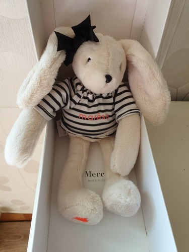 Doudou peluche lapin - doudou, rayé