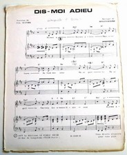 Partition vintage sheet music PIERRE DORIS : Dis-Moi Adieu * 70's Guitard